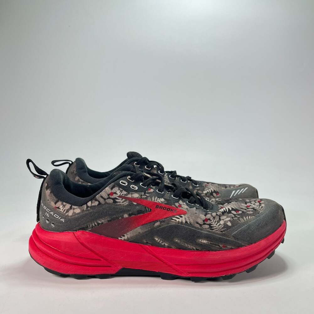 Brooks Cascadia 16 Trail Running Shoes Floral Red Black Womens Size 10 B